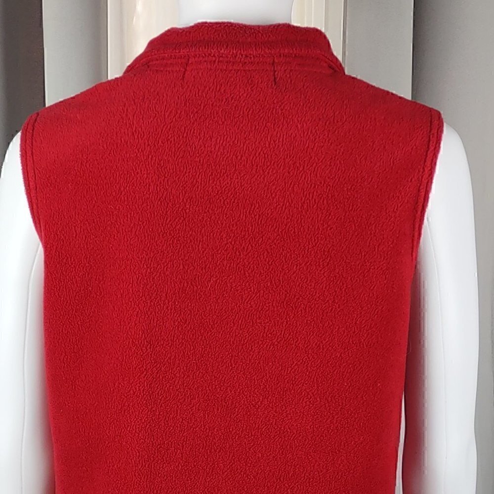 Karen Scott Red Full Zip Fleece Vest. Size Medium - Picture 4 of 10